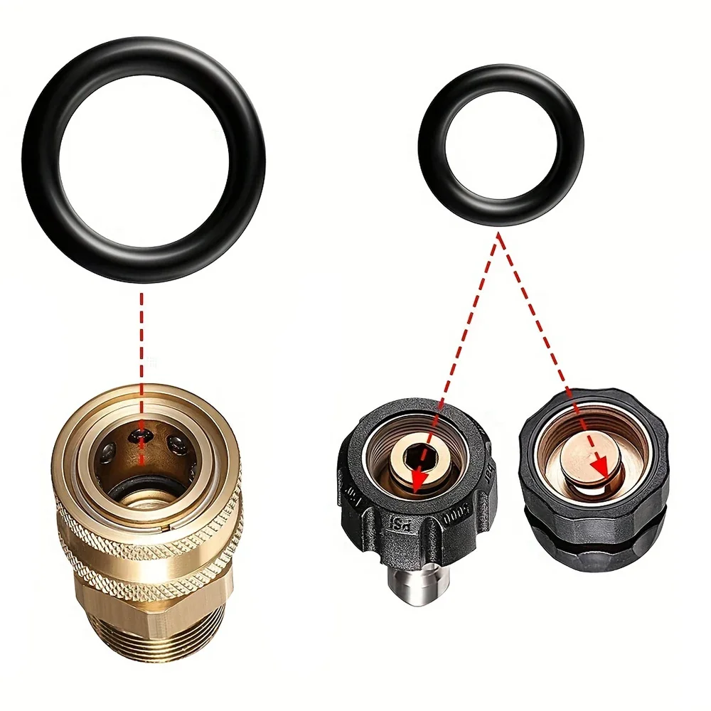

100/50Pcs/Set O-Rings 1/4 M22 3/8 O-Rings High Pressure Seal For Pressure Washer Hose Quick Disconnect Connector Tools Wholesale