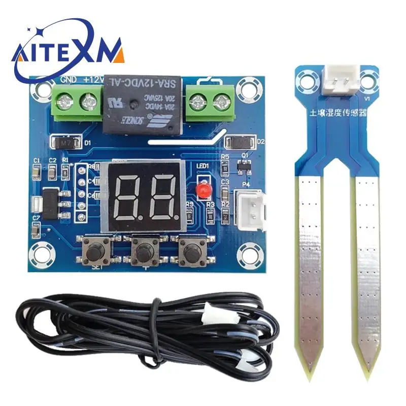 XH-M214 12V Soil Humidity Sensor Controller Irrigation System Automatic Watering Module Digital Display Humidity Controller