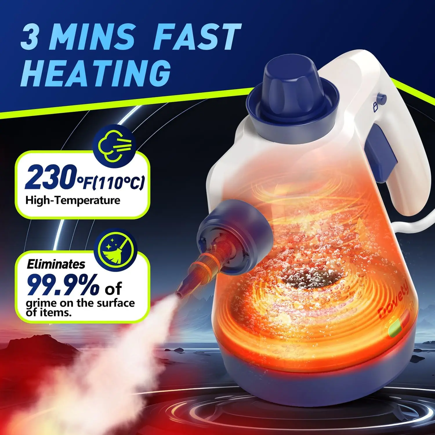 Handheld Steam Cleaner for Home Use Attachments Safety Lock High-Pressure Steamer for Car Shower Kitchen Grime Removal  스팀 청소기