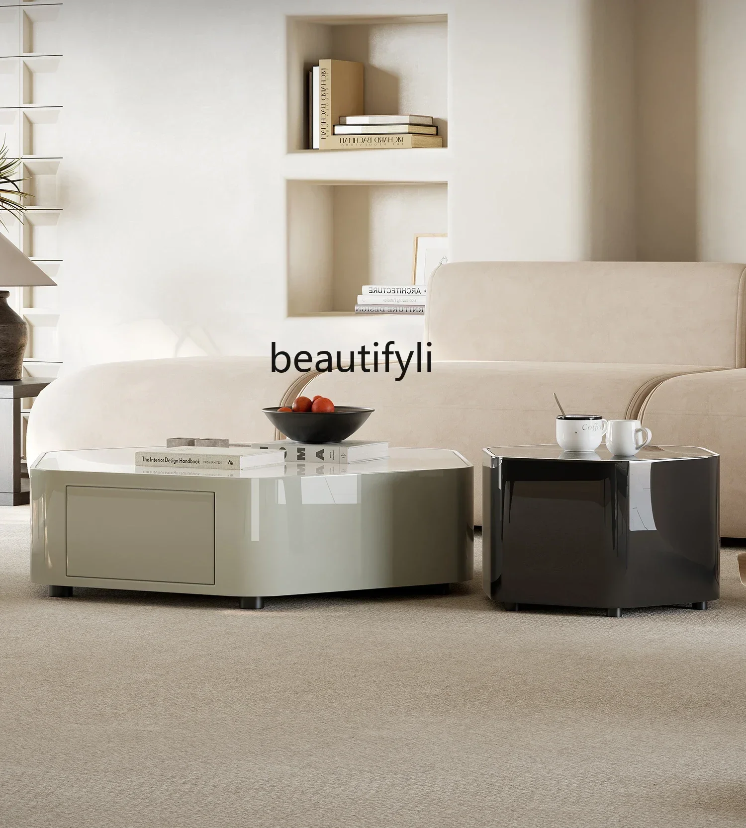 

Y Italian minimalist coffee table combination marble hexagonal living room household small apartment designerA16
