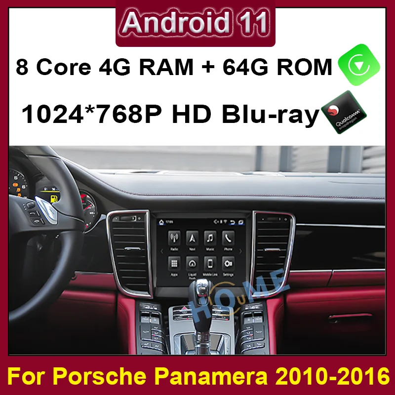 

Android 11 Snapdragon 8Core 4+64GB Car Radio GPS for Porsche Panamera 2010-2016 with IPS HD Screen DSP 4G carplay 4GLTE