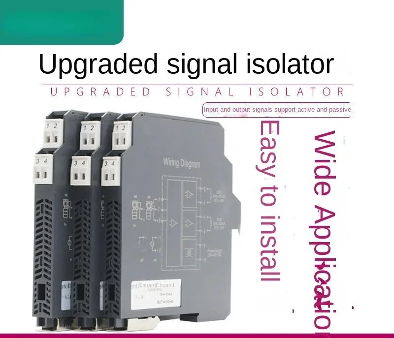 DC Signal Isolator 4-20mA One-Switch Two-Way Analog Conversion Module Current Voltage Transducer 5 V10