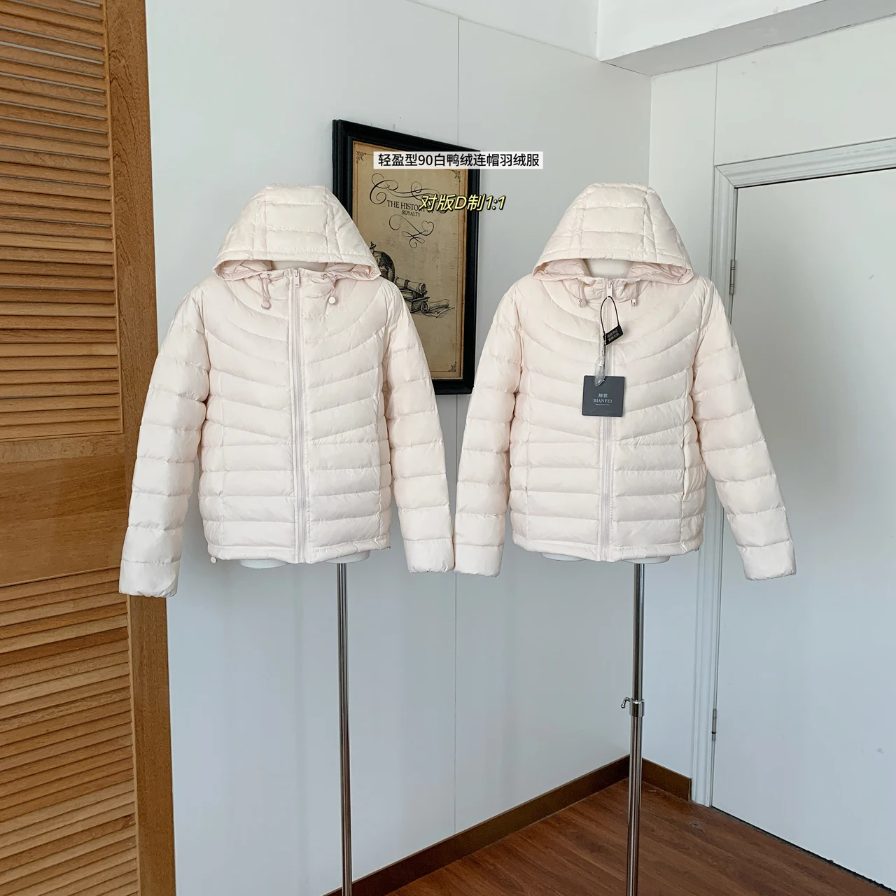 Dames herfst winter lichte capuchon witte eendendons jas dame dikke warme effen kleur ritssluiting lange mouw losse dons uitloper top