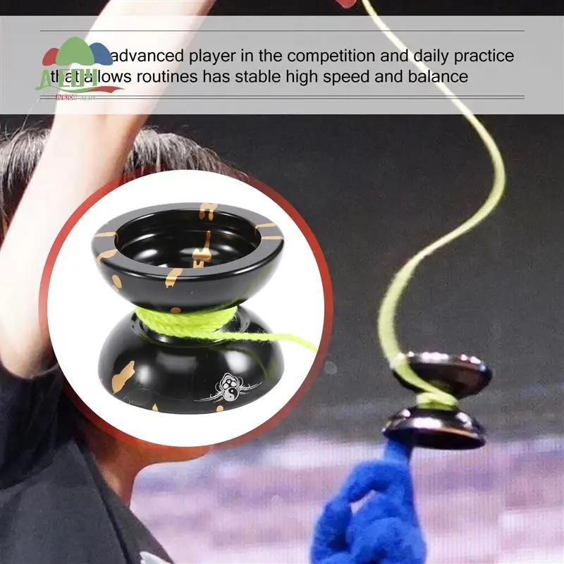 

AED4-Magic Yoyo N11 Профессиональный йо-йо из алюминиевого сплава, неотзывчивый шарик йо-йо (черный, золотой), сумка, перчатка, 5 струн