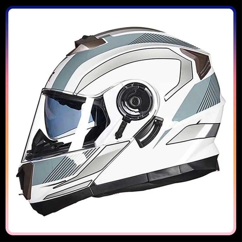 

Unisex Full Face Helmet DOT Approved Dual Lens Flip Up Helmet Casco Moto Capacete Kask Casque Motorcycle Helmets Modular Helm