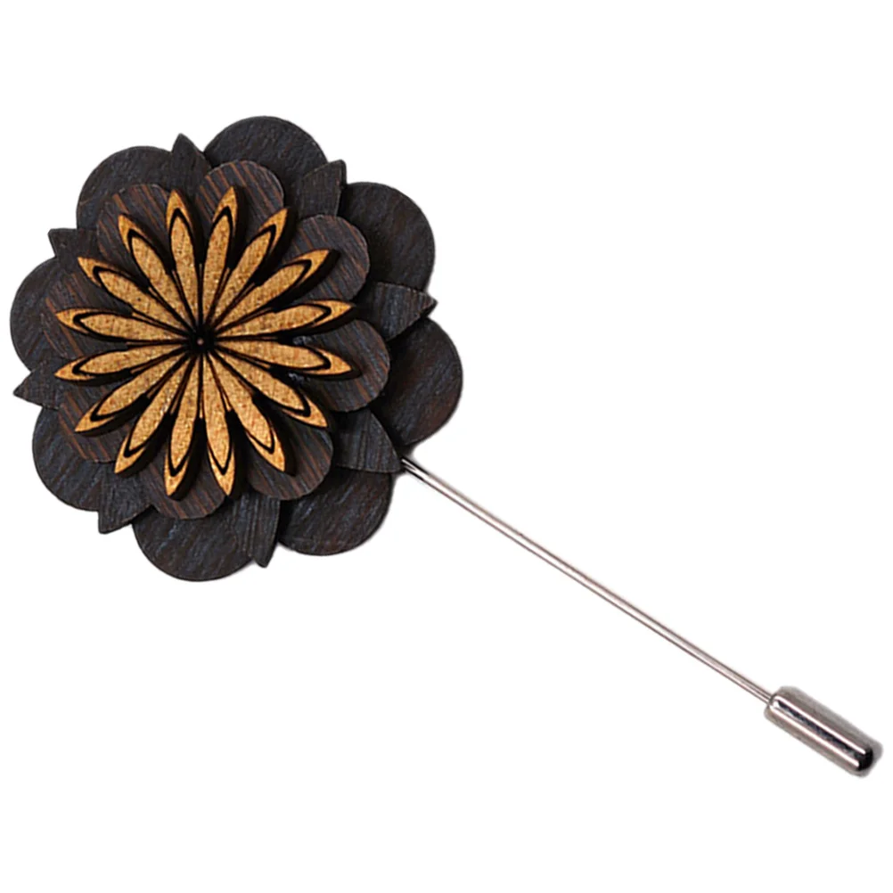 Wooden Boutonniere Flower Lapel Pin For Men Wedding Suit Decoration Brooch Boutonniere For Men Wedding Accessory Groom Mens