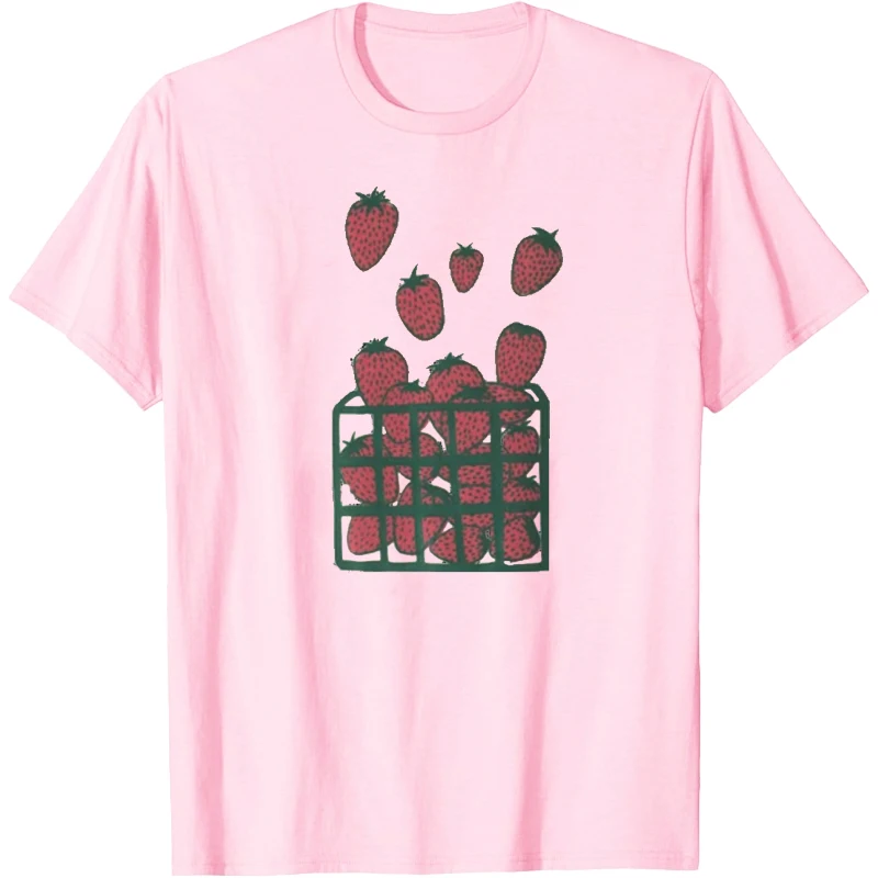 الفراولة قميص شاشة تي شيرت مطبوع الجرافيك المحملة الفواكه الجرافيك تي شيرت مضحك المرأة تيز موهير تي شيرت سيدة النساء الملابس