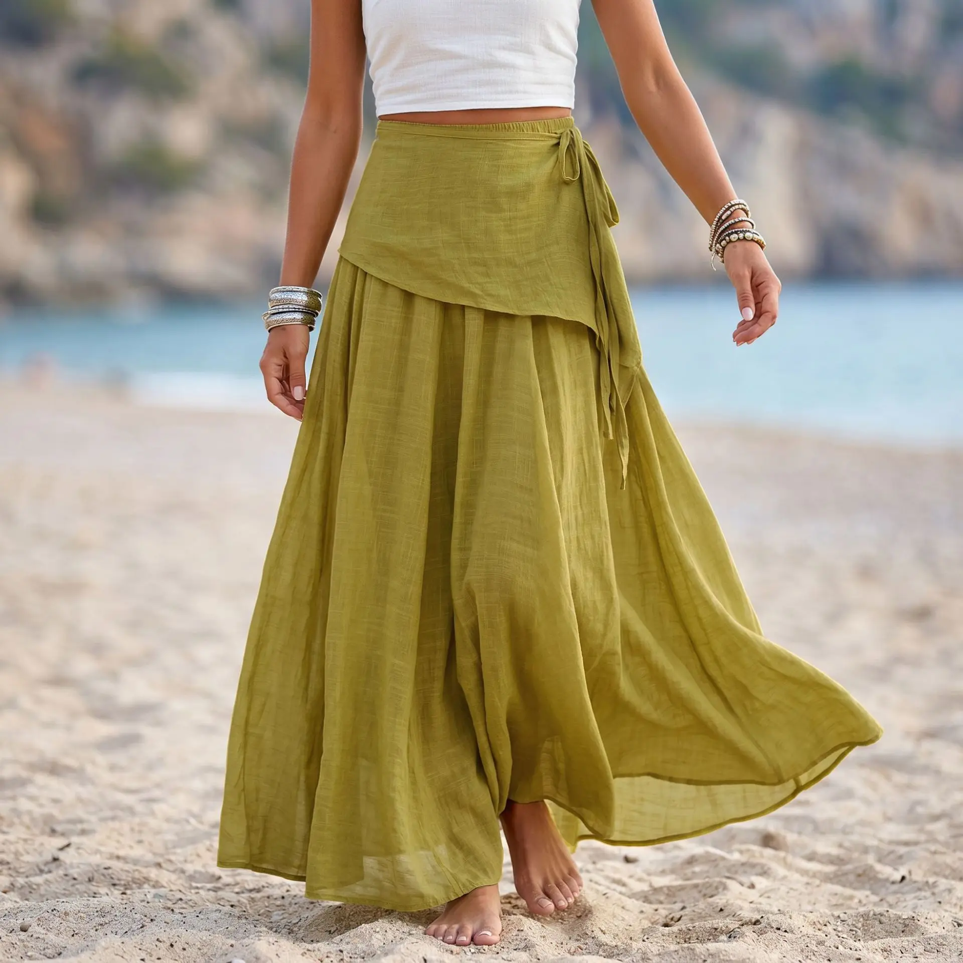 Elegant Ballet Wrap Skirt Adjustable Tie Waist Dancewear for Women Dance Swing Long Skirts Gymnastic Over Scarf Dropship