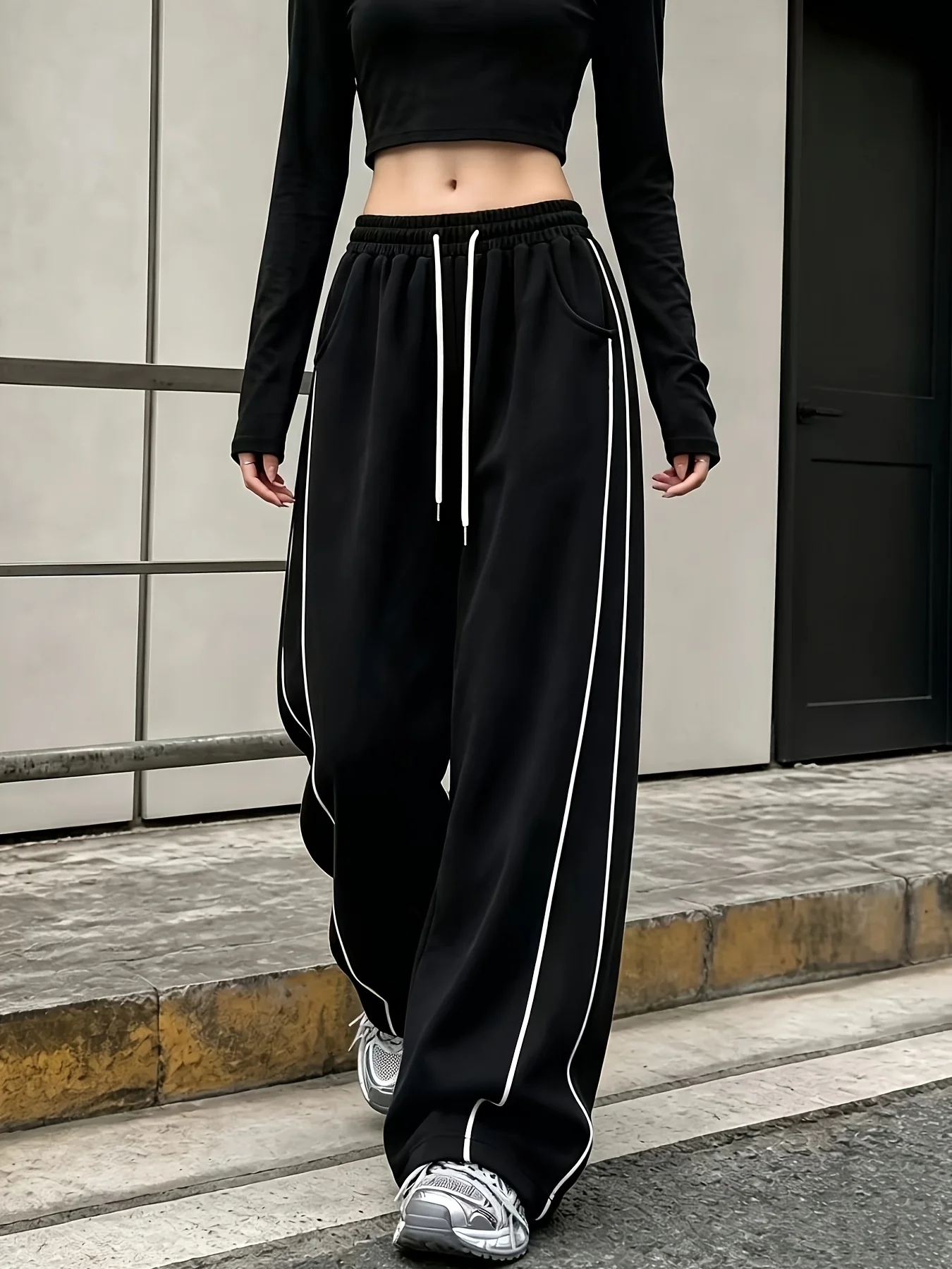 Cat Ear Directional Women's Fashion Hoodie Wide-Leg Pants