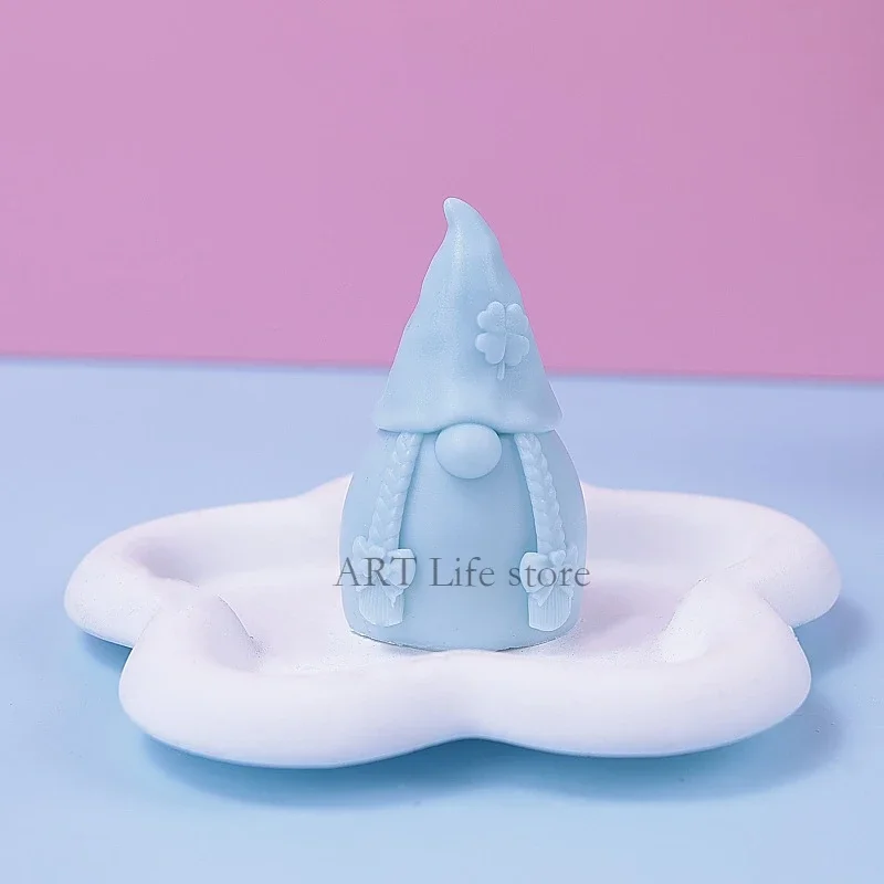 Christmas Dwarf Silicone Candle Mold 3d Santa Claus Aromatherapy Plaster Resin Soap Making Chocolate Ice Baking Tools Home Gifts