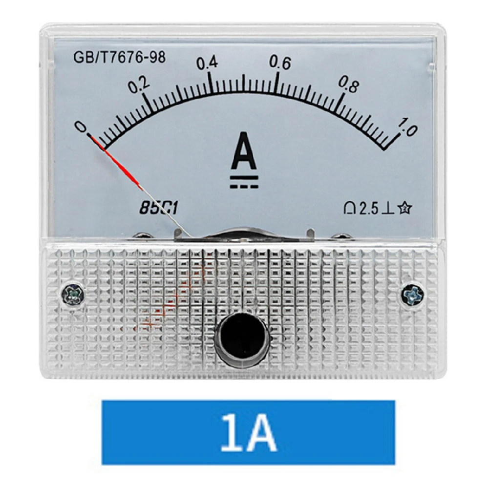 85C1 Analog DC Ammeter 0~1A Direct Access Current Meter with Pointer Panel for Industrial Electronic Control Systems