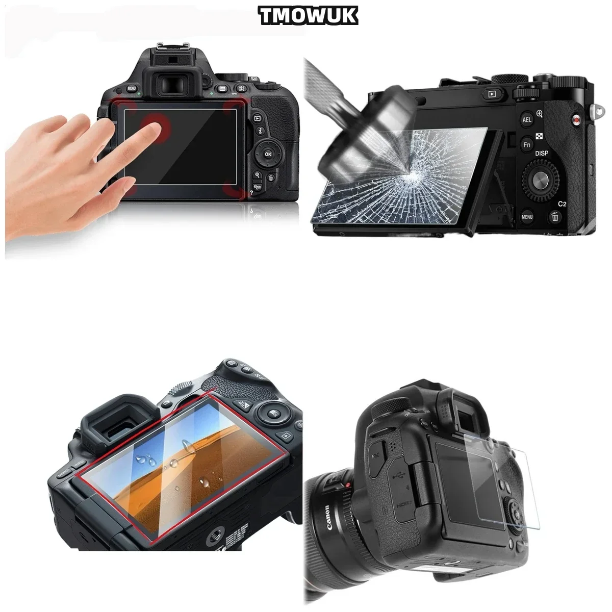 

For Canon 5D2 9H Hardness Tempered Glass Screen Protector HD Clear Anti-Scratch Camera LCD Film