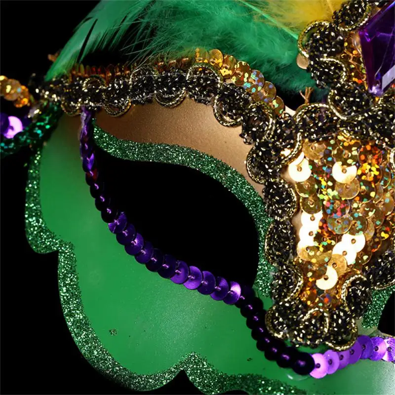 Maskerade Masker Vrouwen Pauw Masker Mardi Gras Masker Blauw Groen Metaal Glanzend Strass Kerst Feest Decoratie Rekwisieten