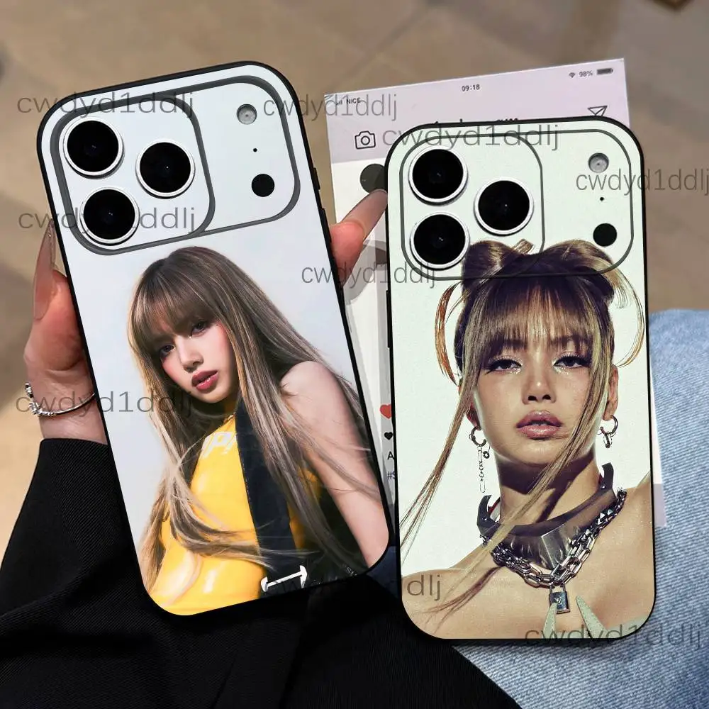 

L-LISA LALISA Alter Ego For iPhone 17,16,15,11,12,14,13 Pro Max Mini XS,XR,7 Plus 16E Air Soft Black Dustproof Phone Case