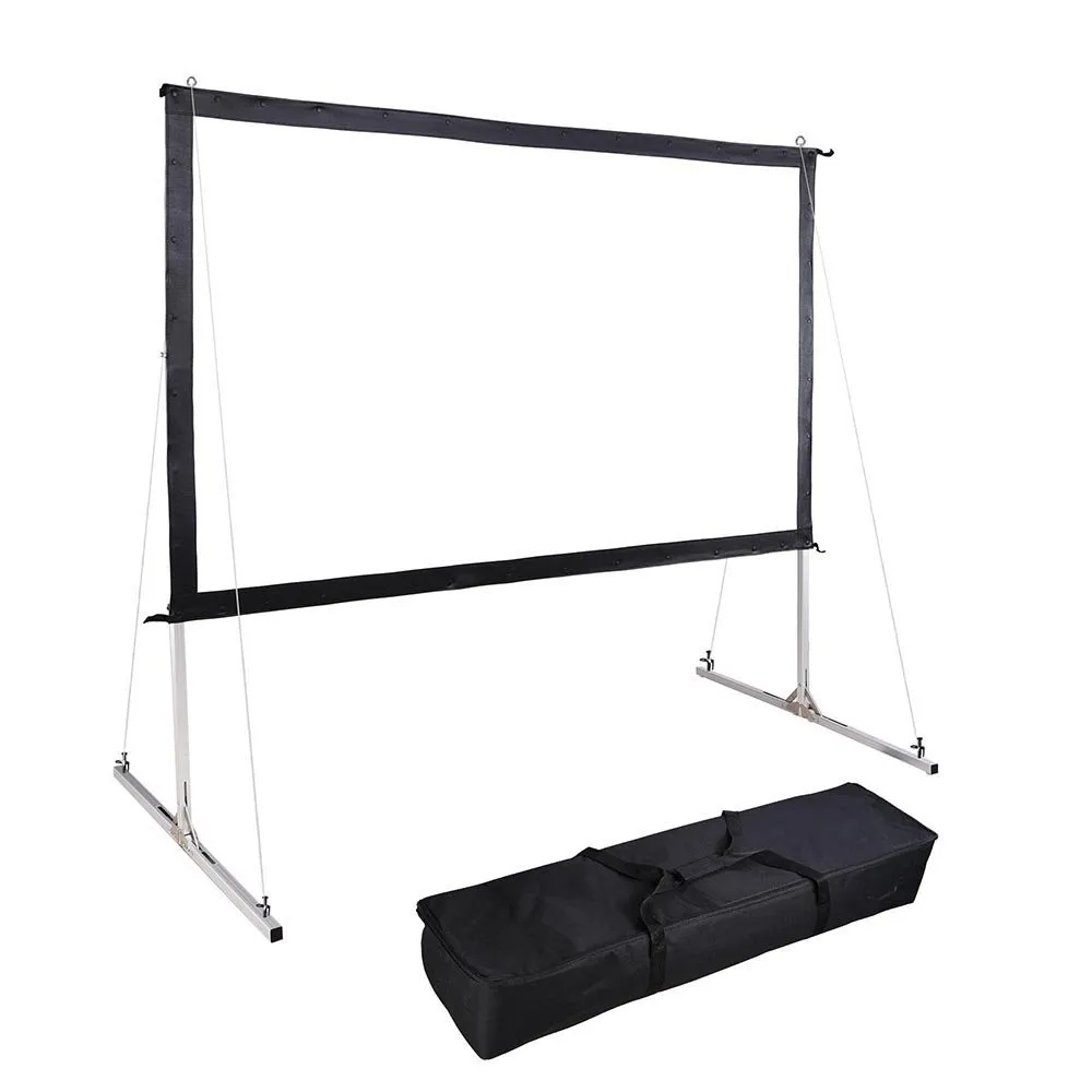 Fast Fold Portable Front Projector Screen 16: 9 HD for Indoor/Outdoor Use