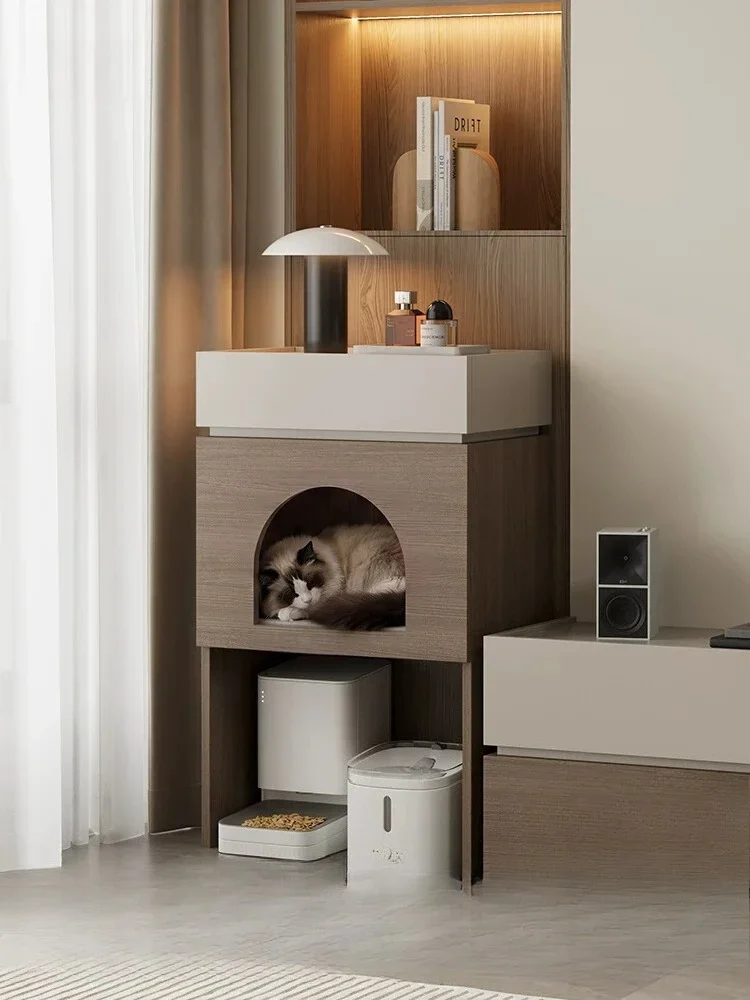 HYS cat cabinet cat canteen snack storage cabinet pet multi-layer household storage integrated cabinet  villa