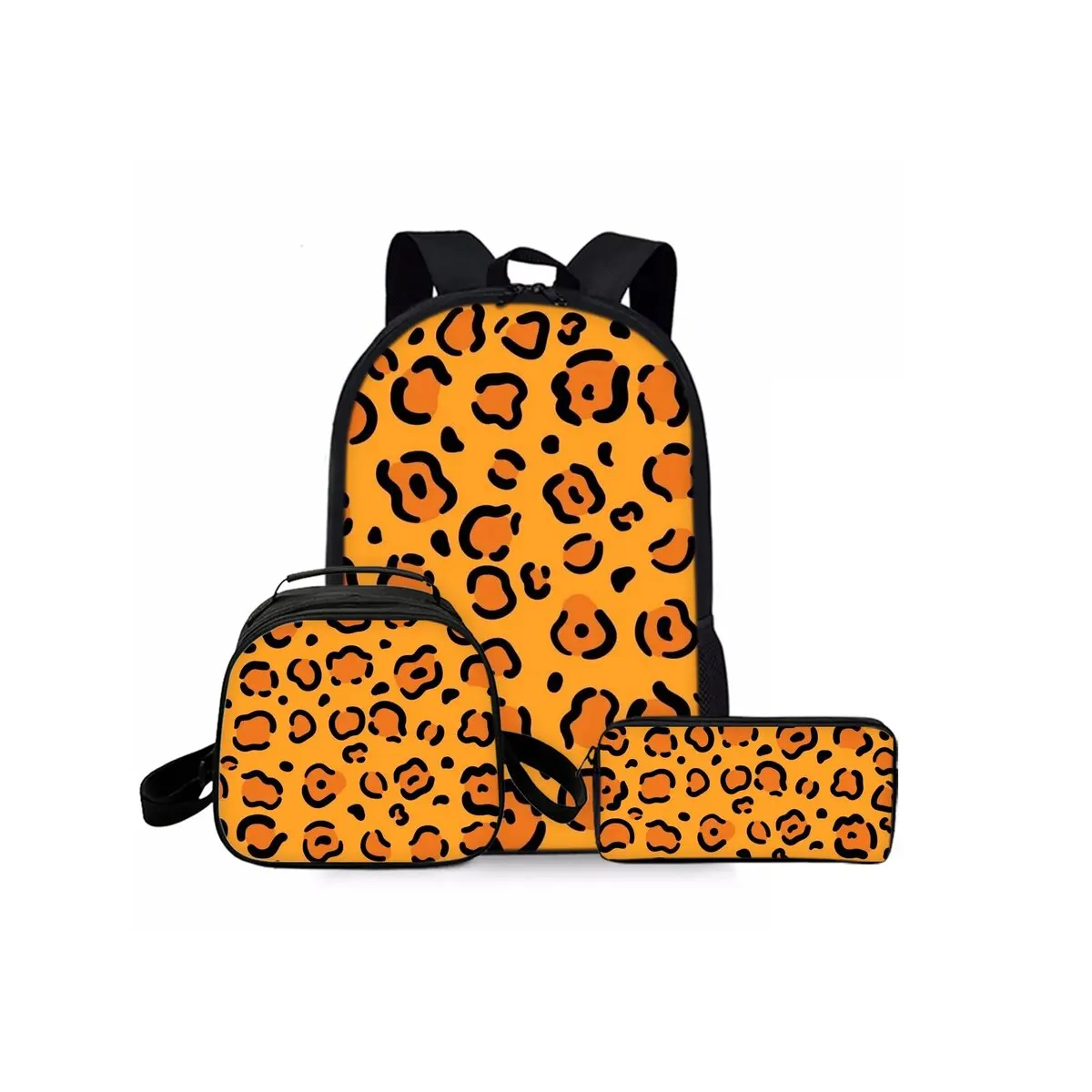 Animal Texture Print Three Piece Set Backpacks for Boy/Girls Best Gift 2D Cartoon Waterproof Fashionable School Bag for Children