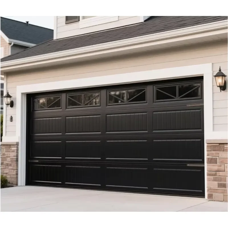 Modern Style Insulated Stainless Steel Residential Sectional Automatic Motorized Garage Door for Home House or Villa