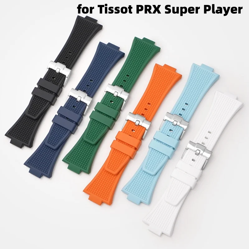 For Tissot PRX Series Super Player Liquid Silicone Rubber Watch Strap 26-12mm Bracelet Quick Release Waterproof Watchband