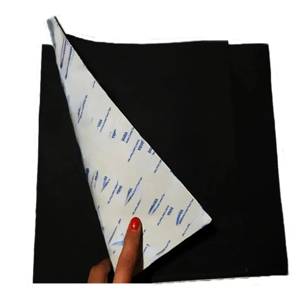 500x500mm Black Silicone Rubber Sheet Self Adhesive High Temp Mat