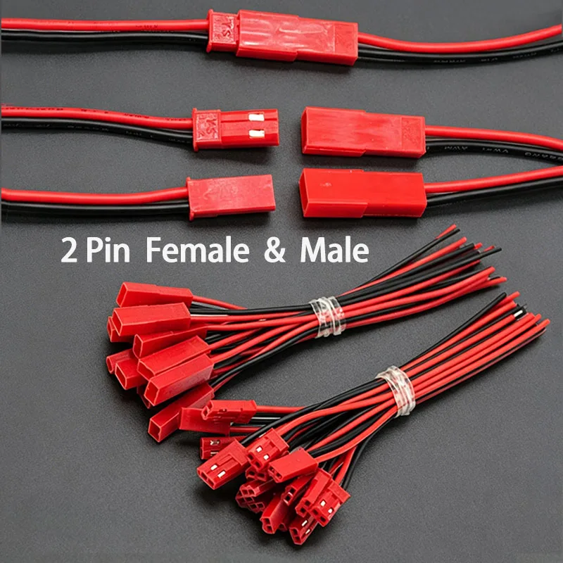 20 Stück 10cm/30cm 2-Pin Stecker-Buchse-Verbinder (10 Paare) für RC Lipo Akku Auto Boot Drohne Flugzeug