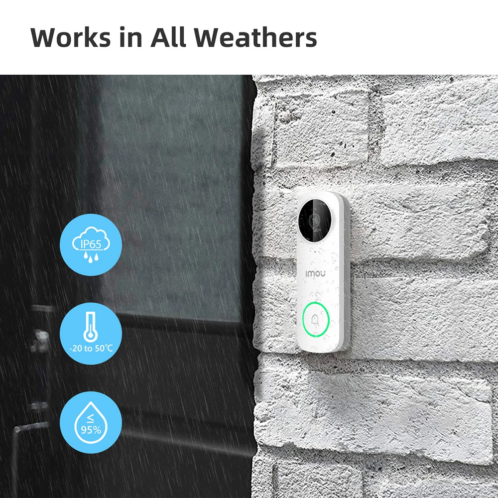 IMOU Video Doorbell DB61i 2K 5MP Smart Home Wired Video Security Protection Night Vision IP65 Weatherproof Door Bell Camera