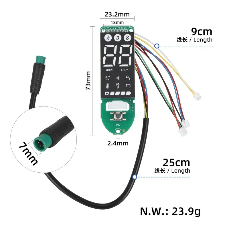 Dashboard Display for Xiaomi Mi4 Electric Scooter, Digital Speedometer Meter Panel with Bluetooth Board Replacement