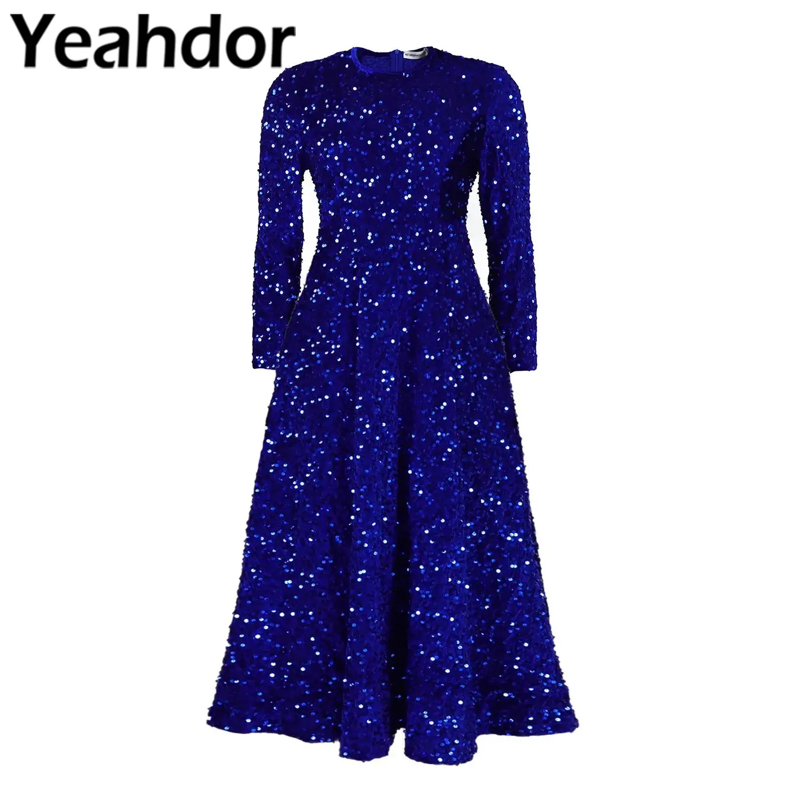 

Женское вечернее платье, элегантное блестящее платье с длинными рукавами и пайетками, коктейльное вечернее платье для свадебного банкета, торжественное платье Vestido De Fiesta