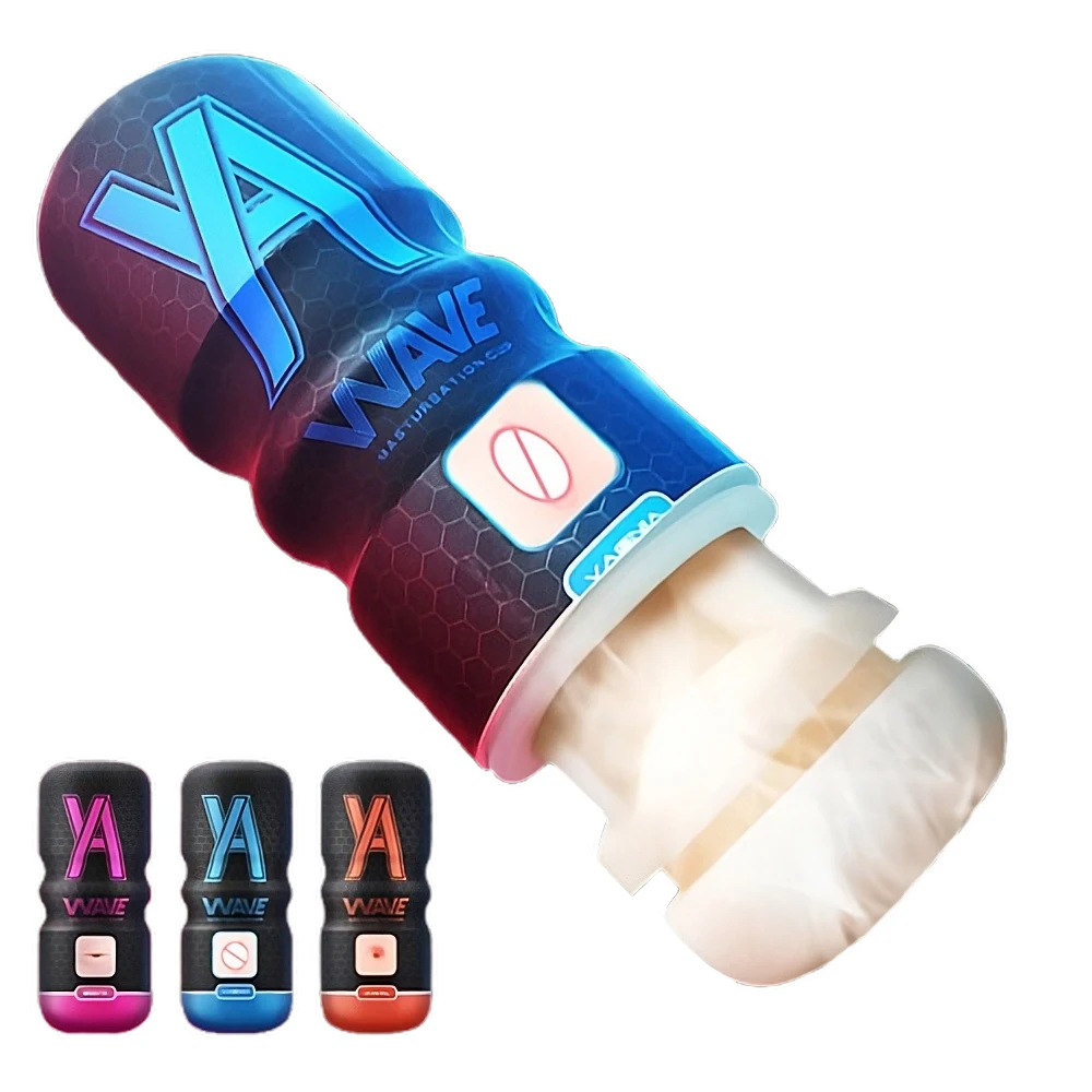 Copa de Masturbación WAVE con Succión Potente, Vagina Anal Realista, Masajeador de Boca, Masturbador Masculino, Juguetes Sexuales para Hombres Mayores de 18 Años