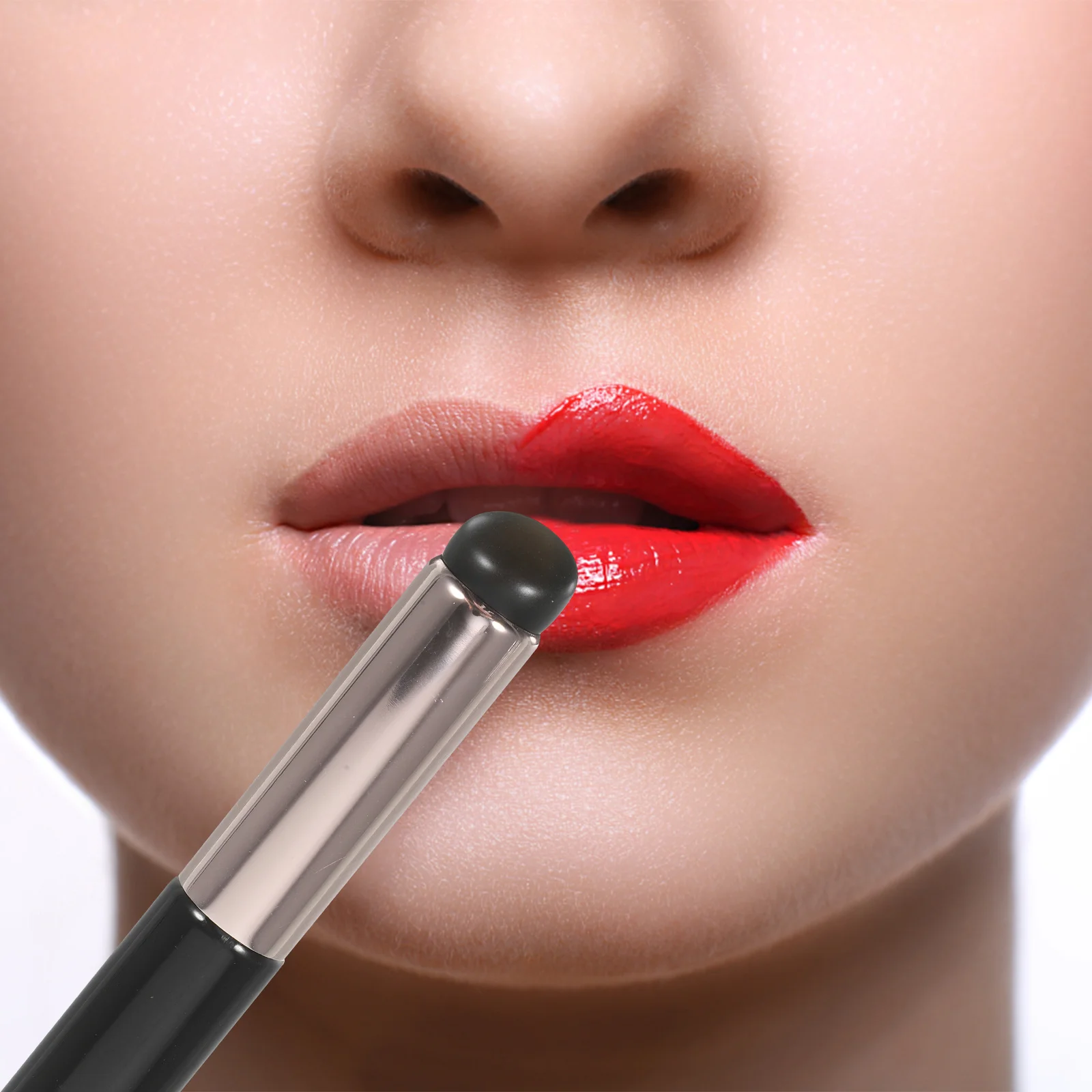 2 pçs escova labial portátil ferramenta de maquiagem aplicador de silicone corretivo batom bálsamo protetor de brilho escova labial ferramentas de maquiagem feminina