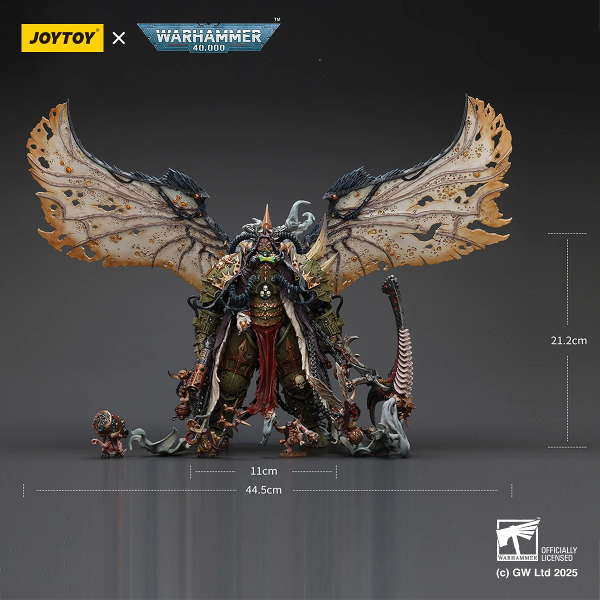 Figurka akcji JOYTOY Warhammer 40K Mortarion 1/18 Demon Primarch Nurgle Figurka Anime z Ruchomymi Stawami Model Kolekcjonerski Zabawka