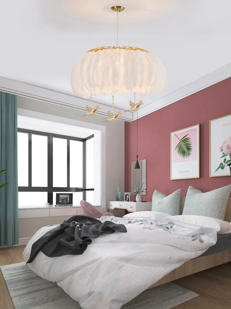 Moderne Firefly Veer Kroonluchter Nordic Light Luxe Warme Romantische Prinses Woonkamer Trouwzaal Slaapkamer Lamp