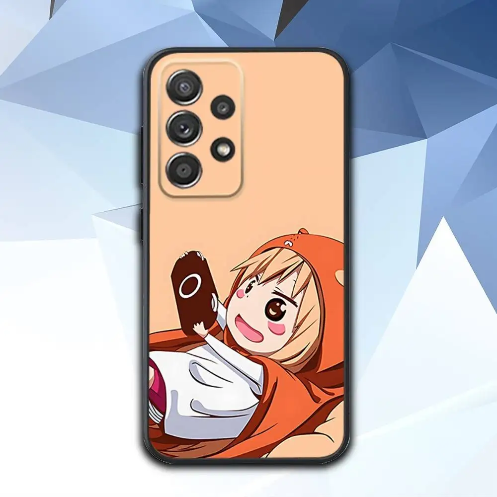 حافظة هاتف U-Umaru Cute D-DomaS لهاتف سامسونج S 25,24,23,22,30,21,10,9,Ultra,Plus,Lite,FE,4,5G حافظة سوداء ناعمة