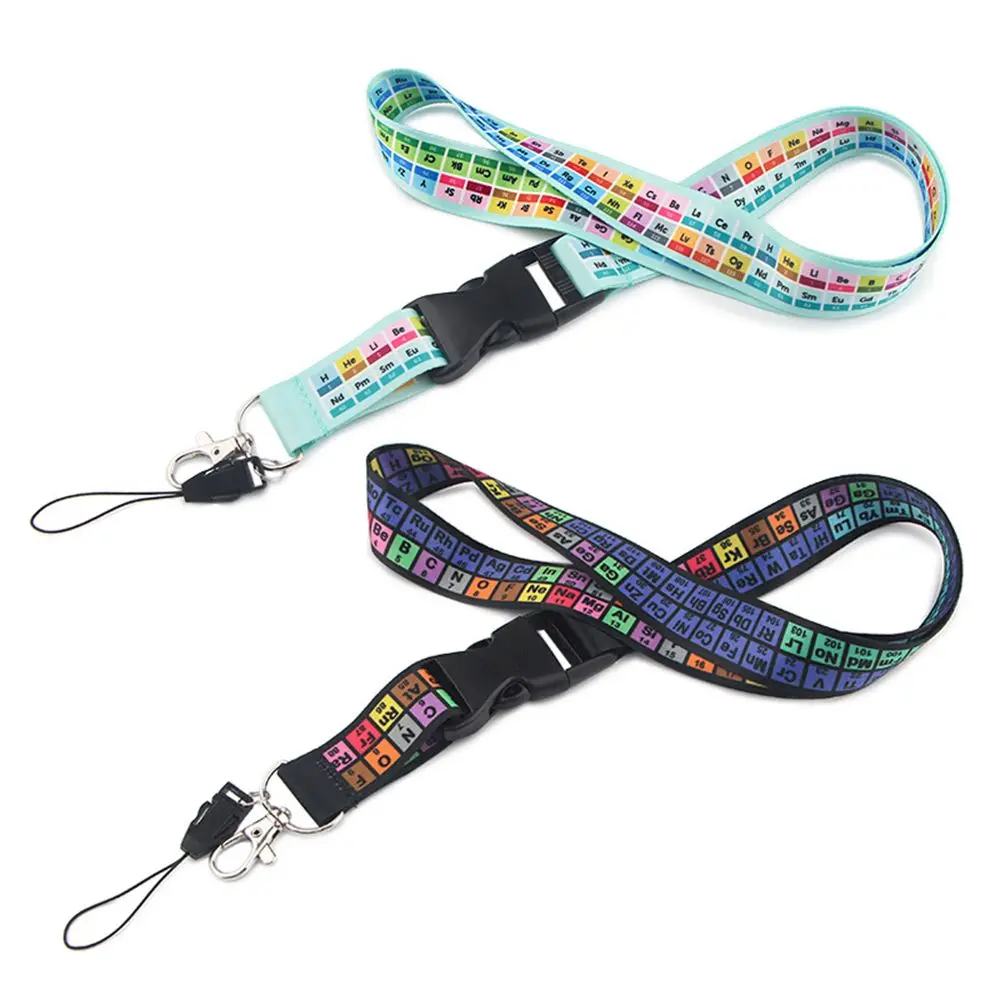 Badge Holder Webbings Ribbon Table of Elements Ribbon Chemistry Periodic Lanyards Phone Hang Rope Chemical Element Neck Straps