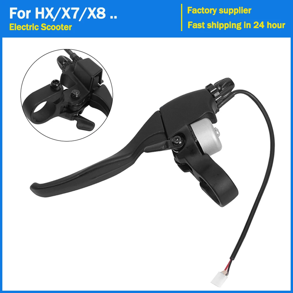 2 in 1 New Left Brake Handle With Bell for HX X7 X8 E-Scooter Aluminium Alloy Loud Sound Ring Brakes Lever Replacement Parts