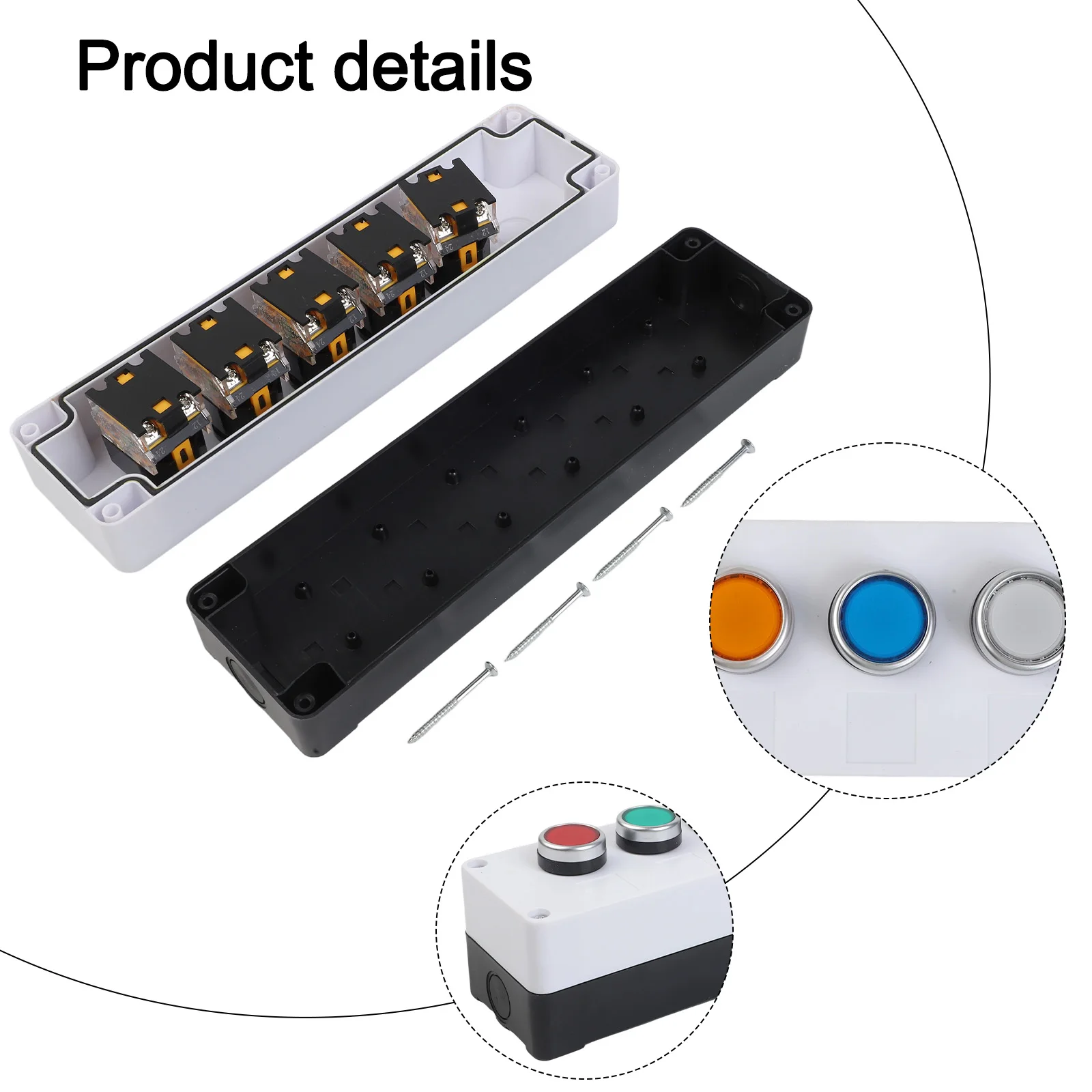 

Waterproof Control Box 22mm Inching Switch 1NC 1NO Contact Type ABS Material Construction For Electrical Applications