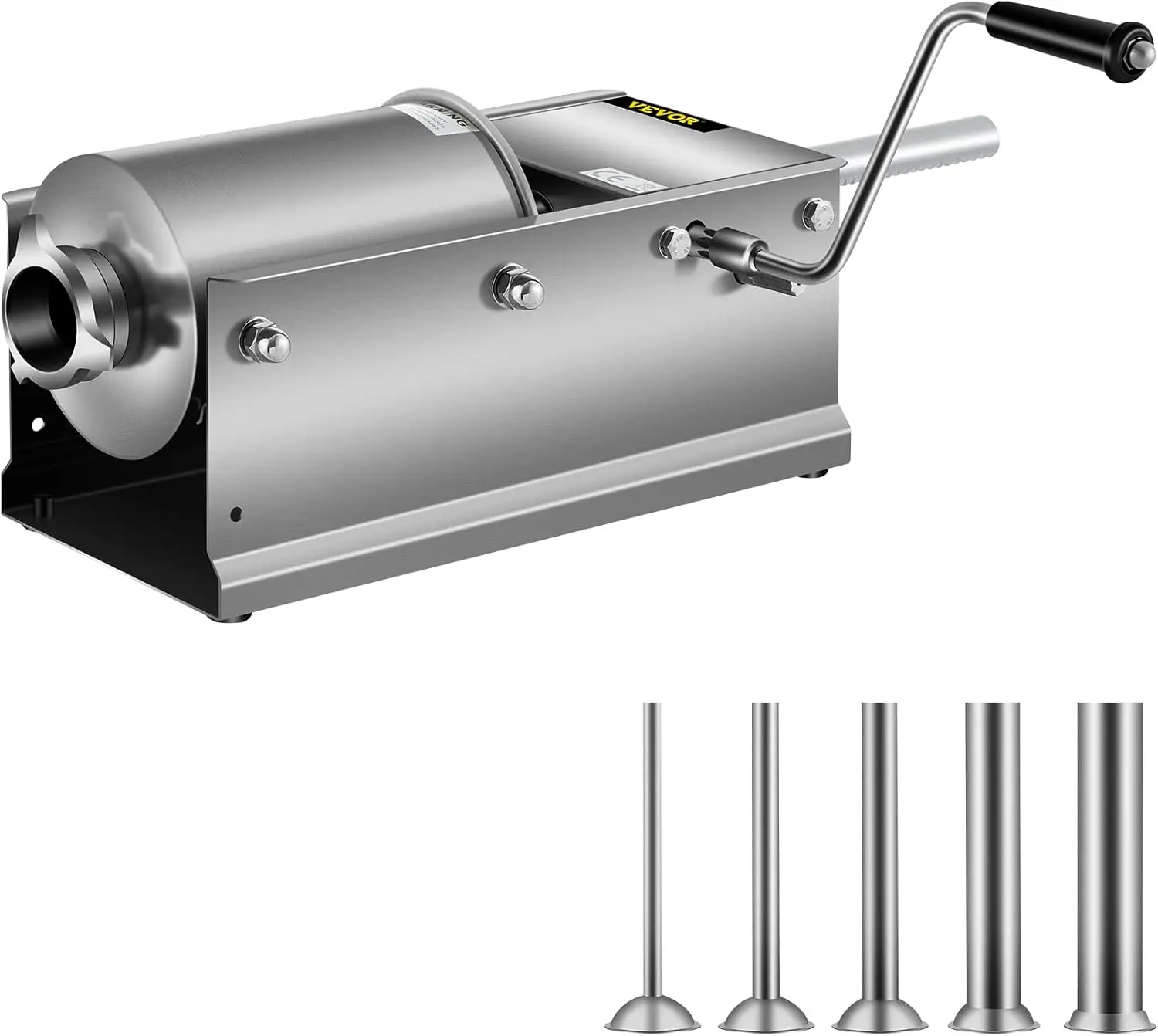 

Horizontal Sausage Stuffer 3L/ 7Lbs Manual Sausage Maker With 5 Filling Nozzles Sausage Stuffing Machine For Home
