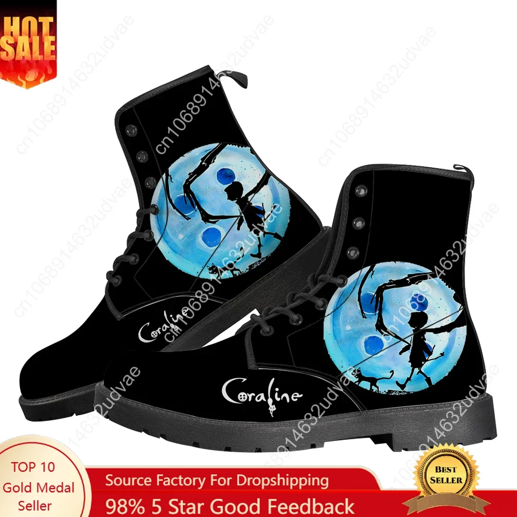 

Coraline The Secret Door Boots Mens Womens Teenager Shoes Casual Boot Light High Quality Couple Print on Demand Customize Shoe