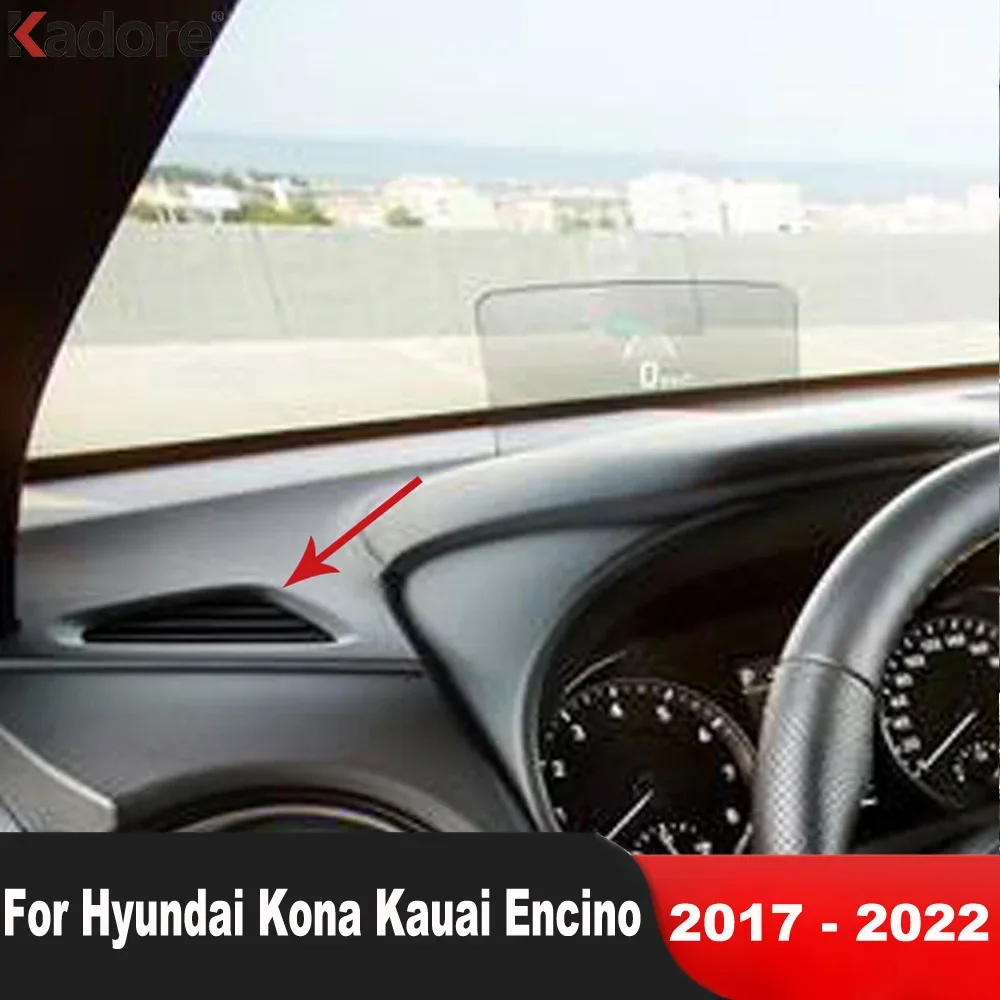 For Hyundai Kona Encino Kauai SUV 2017-2022 Carbon Fiber Car Front Air Condition Vent Outlet Cover Trim Interior Accessories