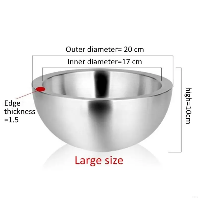 Additional 304 Untarnished Twin Wall Insulated Bowl for Maintaining Cold otherwise Hot Exemplary for Picnics Parties Meals