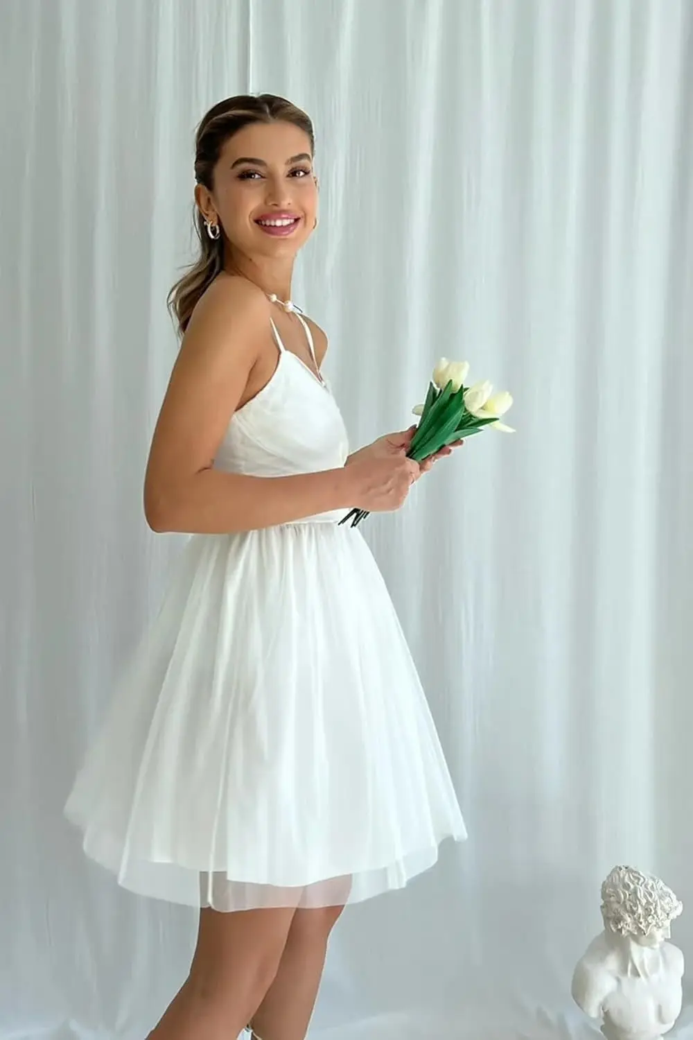 Cudiew Tulle Homecoming Dresses for Teens 2025 Short Mini Party Dress Spaghetti Straps Sleeveless Cocktail Gowns