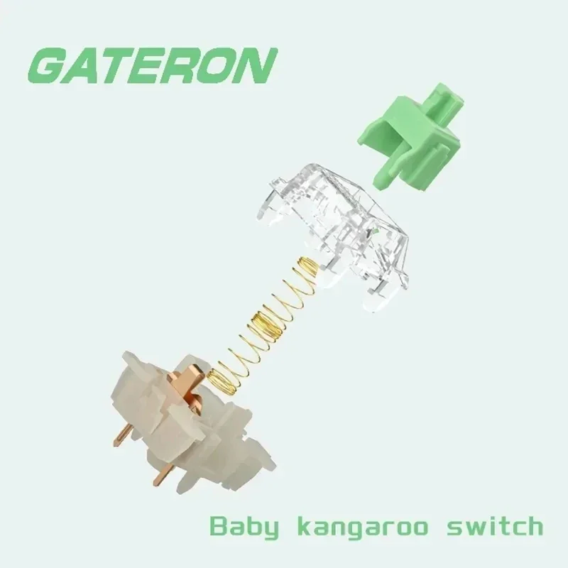 Gateron Kangarooメカニカルキーボード触覚スイッチ、ホットスワップ可能なメカニカルスイッチ、5ピン、59g