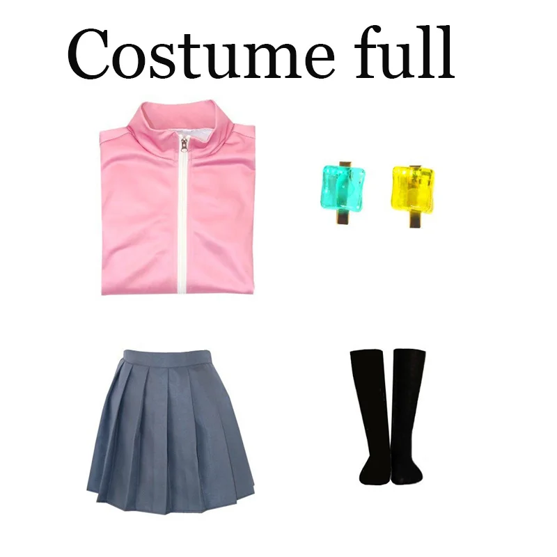 Anime Bocchi The Rock Gotou Hitori Cosplay Costume JK Uniform Pink Jacket Skirt Wig Suits Halloween Costumes for Women Girls