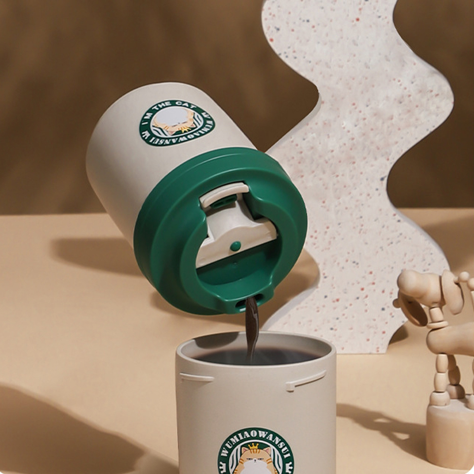  Stainless Steel Coffee Mug Double Layer Cup with Lid Water Cup Accompanying Mug Gift Temperature Portable Vacuum Flasks Cup 