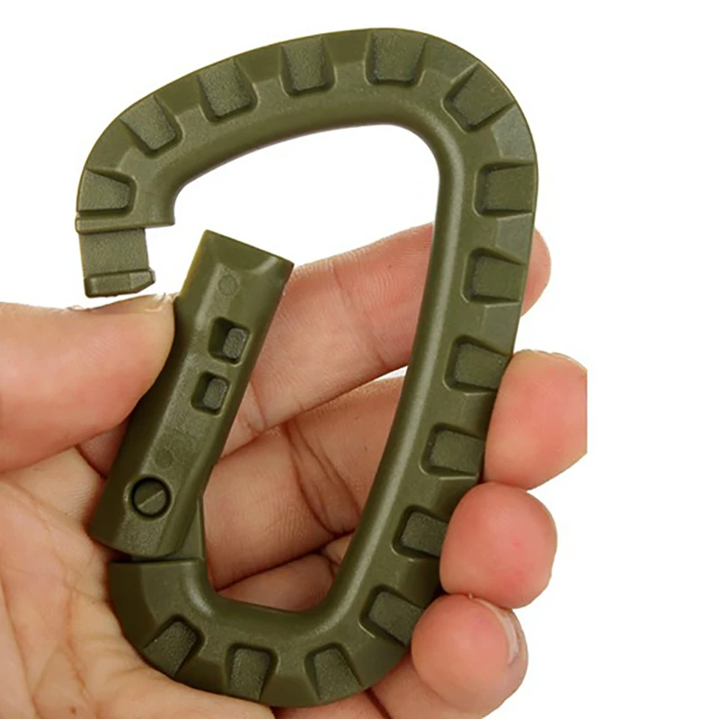 4Pcs Taktische Karabiner Set Kunststoff Stahl Schnell Haken Gurtband Grimlock Lock Schlüsselbund Schlüssel Kette Outdoor Rucksack Karabiner Schnalle – Detail 2