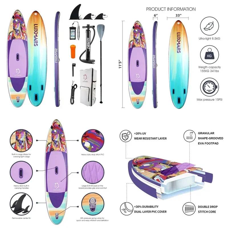 FAYEAN Premium Inflatable Stand up Paddle Board Set 11' 5'' SUP with Durable Accessories for Outdoor Enthusiasts