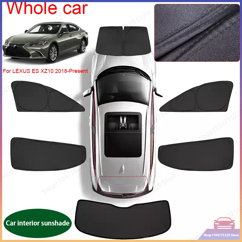 Car Black Window Privacy Sunshade For LEXUS ES XZ10 2018-Present Auto Anti-UV Heat Insulation Protect Cover Interior Accessory