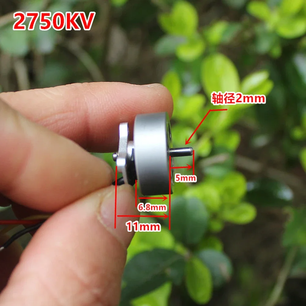 Mini 6.8mm*18mm Brushless Motor Mini Aircraft Model Brushless Motor Unmanned Aerial Vehicle 2750KV 2S RC Drone Motor