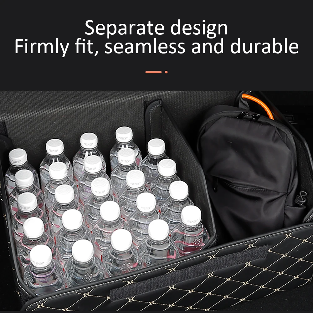 Large Capacity Auto Multiuse Tools Storage Bag Car Trunk Organizer Box Stowing Tidying Leather Folding For Emergency Storage Box image 2