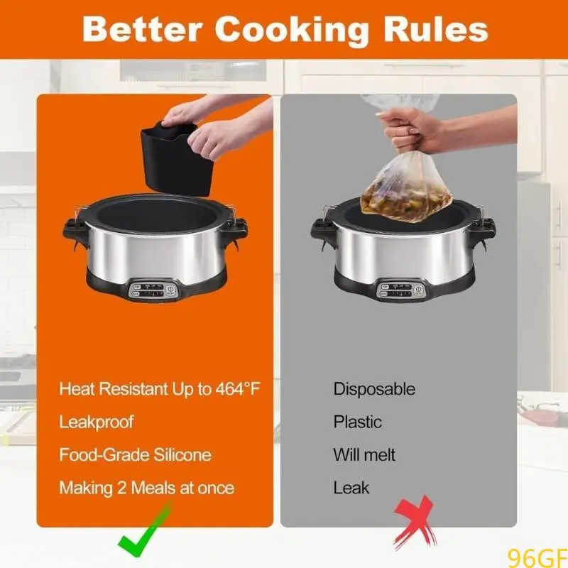 96GF بطانات طباخ بطيئة بطانات غسالة الصحون آمنة ملحق المطبخ ل 6 أواني كيو تي